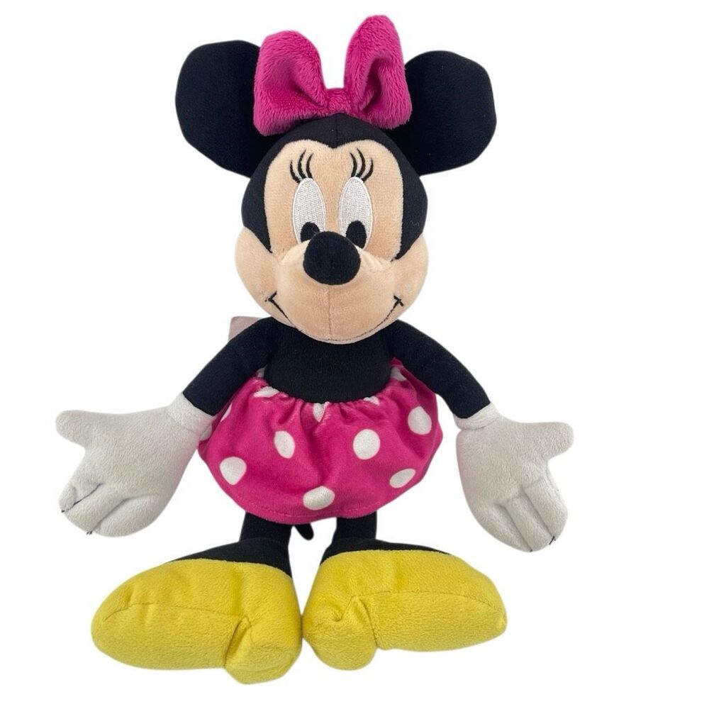 Disney Minnie Mouse Pink Polka Dot 13” Plush Doll Stuffed Toy Jay Franco
